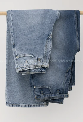 شلوارجین وایدبلت کمربند دارکد1004723