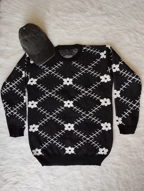 بلوز بافت طرح گل زنانه کد 4030119