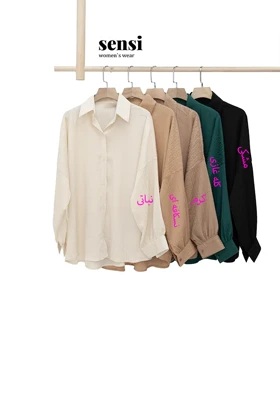 شومیز ساتن طرح دار گوچی