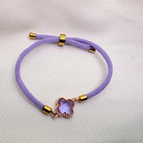 دستبند اسپرت طرح «ونکلیف یاسی» (بند طنابی لاوندر) | تم پاستلی و رویایی