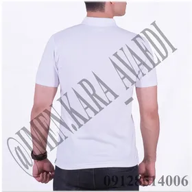 تیشرت یقه دار دکمه‌ایی سفید