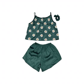 ست نیمتنه و شلوارک طرح گل 088