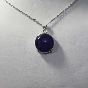گردنبند نقره با سنگ آمیتیست (بدون زنجیر)