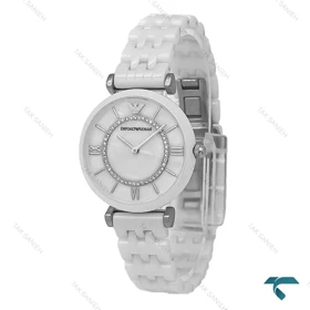 ساعت امپریو آرمانی زنانه سرامیکی سفید صفحه خورشیدی Armani-8302-L
