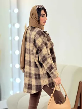 پالتو چهارخونه تک جیب تیبا