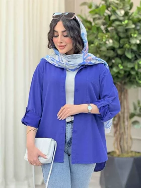 مانتو کتان بغل سه دکمه