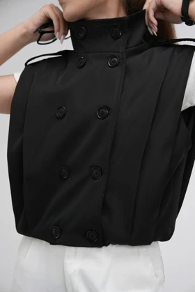 وست پیله زارا ZARA رنگ مشکی سایز 40-42 پارچه سانتا بندینگ آستر دار قد 50 سانت