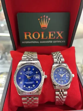 ساعت رولکس زنانه و مردانه طرح دیجاستR-1711 نقره ای