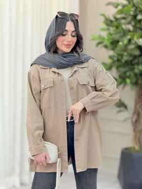 مانتو کتان جیب پاکتی بیتا