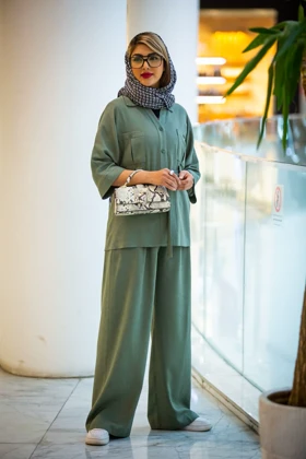 مانتو شلوار رایون دو جیب