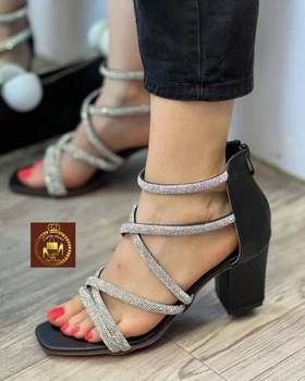 صندل نگینی مجلسی زنانه دور مچی نگین ساده