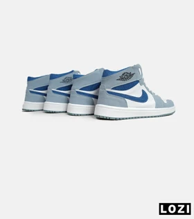 کفش کتانی مردانه و زنانه ساق‌دار سفید فیلی NIKE jordan 1 مدل 6222