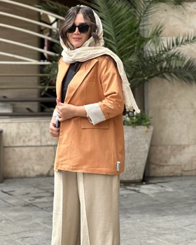 کت لینن با رنگبندی