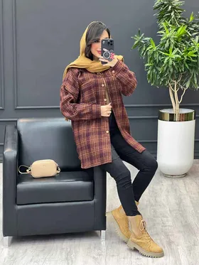 شکت دو جیب دکمه چوبی