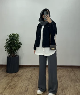 تونیک مانتویی لینن سفید 3