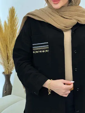 مانتو دو جیب گلدوزی مهوا