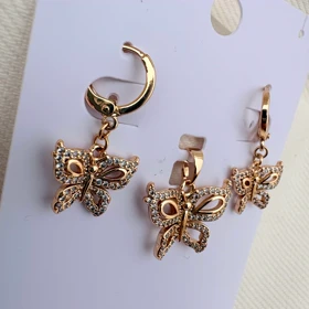 نیم ست پروانه برجسته ژوپینگ بدون زنجیر