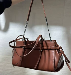 کیف چهار سگک زنجیر دار 2119 (قهوه ای)