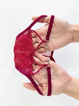 شورت اسلیپ گیپور بند دوبل نگین‌دار