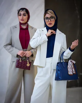 مانتو شلوار یقه Eشالدار
