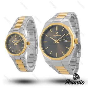 ساعت ست رومانسون طلایی سیلور صفحه قهوه ای s-10070