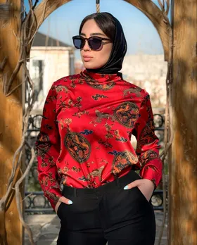 شومیز مجلسی ساتن طرحدار