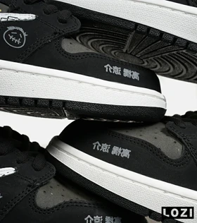 کفش کتانی مردانه و زنانه مشکی طوسی سفید NIKE travis scott مدل 6635