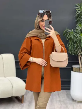 مانتو تک جیب جلو دکمه