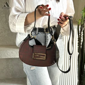 کیف زنانه فندی Fendi Mini Cookie Bag A01 (زرشکی)