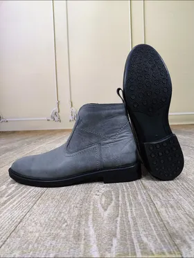 کفش نیم بوت طوسی چرم 3020