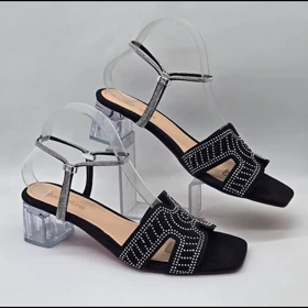 صندل مجلسی نگینی پاشنه شیشه ای