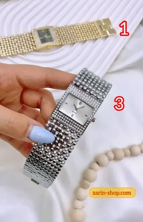 ساعت زنانه نگین‌دار تیفانی مکعبی
