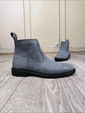 کفش نیم بوت طوسی چرم 3020