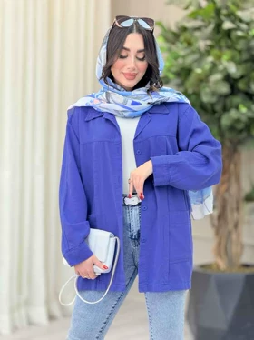 مانتو کتان پیله دار جیب پایین