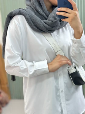 مانتو شومیزی سفید ساده