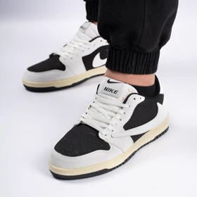 کفش کتانی اسپرت مردانه رنگ مشکی سفید مدل نایک NIKE Jordan 1 low