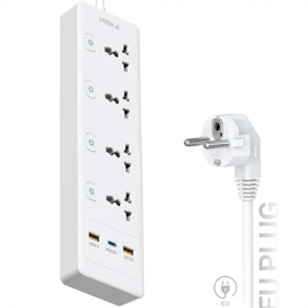 چند راهی برق هیسکا HISKA مدل CH-5518 با 5 سوکت و 3 پورت