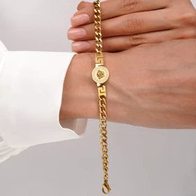 دستبند استیل ورساچه Versace رنگ طلایی