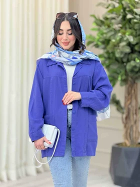 مانتو کتان پیله دار جیب پایین