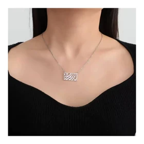 گردنبند من مسته می عشقم نقره و زنجیر نقره 925