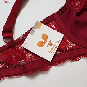 سوتین زنانه مدل هارنس فنردار زرشکی کد 5045