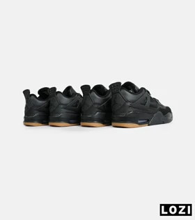 کتانی ساق‌دار زنانه و مردانه مشکی کرم Nike air jordan 4 مدل 6468