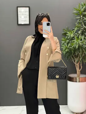 مانتو مزونی یقه دکمه دار