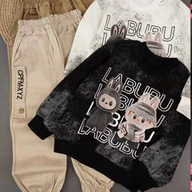 بلوز شلوار اسپرت بچه گانه لبوبو با شلوار کتان