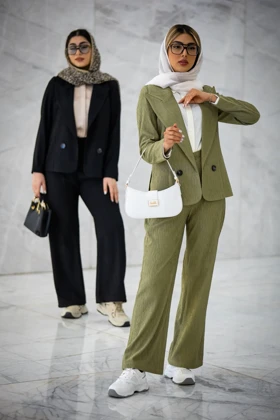 مانتو شلوار یقه بلیزر ایمبالانس