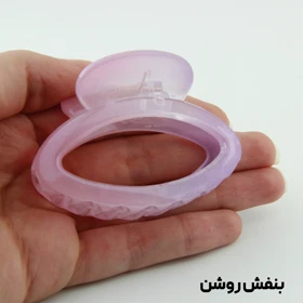 کلیپس دخترانه مدل بیضی ساده دو رنگ کوچک (بنفش روشن)