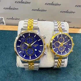 ساعت سیتیزن VIP ست زنانه و مردانه مدل C-3475 دو رنگ صفحه سورمه ای