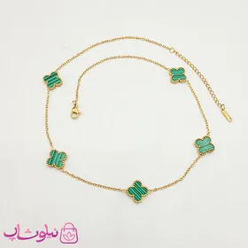 گردنبند زنانه مدل ونکلیف سبز