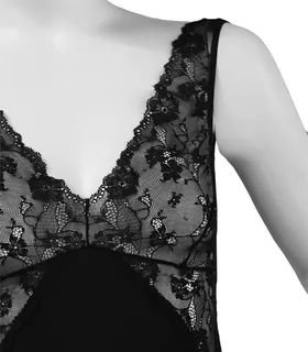 لباس خواب استرچ دانتل Neev نیو کد 4303 مشکی Black