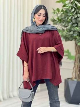مانتو پانچ یقه دو دکمه هیما